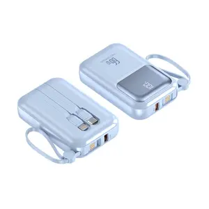 10000mAh PD22.5w Cell Phone Portable Pack With Cables Sun Wallet for Iphone Panel Battery Charger Power Bank