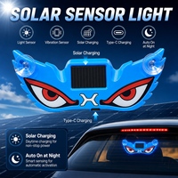Lampe d'ambiance à LED pour vitre de voiture, type œil de démon solaire, avec capteur de vibration et chargement Type-C, pour accessoires automobiles (vente en gros)