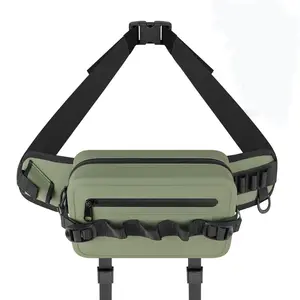 Free Sample Wholesale OEM/ODM Waterproof Fishing Waist Pack Tackle Bag Fanny Pack with Adjustable Strap Fishing Rod Hold