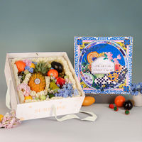 Boîte cadeau de luxe vide pour fruits, emballage Floral Orchard avec feuille d'or
