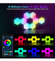 Vente en gros Lumière décorative moderne à LED hexagonale contrôlée par application intelligente RGBIC Magic Color Wall Quantum Lights