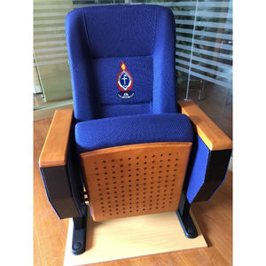 เก้าอี้หอประชุมพลาสติกพับได้ทำจากไม้สำหรับโรงละครโบสถ์รัฐบาลสำหรับใช้ในโรงแรมพร้อมแผ่นเขียน - Product Image 1