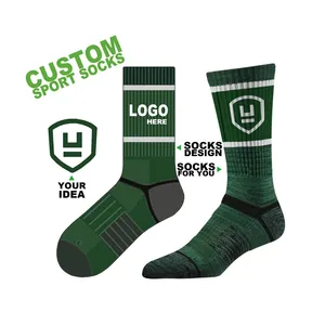 Kaus kaki olahraga katun bambu Logo kustom kaus kaki lari basket Crew kustom kaus kaki atletik uniseks