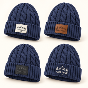 Bonnet d'hiver chaud et épais à revers, motif torsadé, étiquette tissée personnalisée, pour hommes et femmes, idéal pour le ski, la randonnée et les activités extérieures par temps froid - Product Image 5