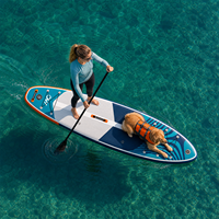 Vente flash : SUP gonflable extra large de 11' x 36'', bleu marine, planche à pagaie Wave Paddle Board V Logo, kit complet tout usage