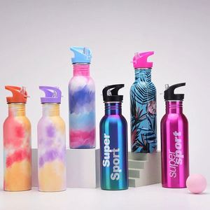 Single-layer Sport Stainless <b>Steel</b> Water <b>Bottle</b> with Flip Straw Lid Portable Outdoor Sports Flask for Gym, Cycling Custom Logo - Product Image 1