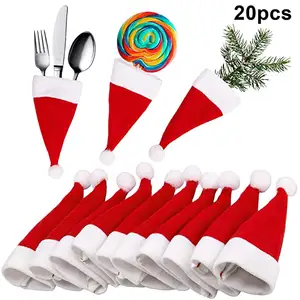 Dao Kéo Bạc Chủ Sở Hữu Kẹo Bao Gồm Giáng Sinh Lollipop Hat Rượu Vang Chai Mini Santa Mũ