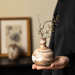 Stoneware Zen Desktop Ceramic Decoration Pottery Pot Hydroponic Flower Pot <strong>Small</strong> <strong>Vase</strong> Table <strong>Vase</strong> - Product Image 2