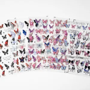 Профессиональные Красочные полые бабочки красивые пользовательские новейшие наклейки для ногтей праздничные активные наклейки для ногтей