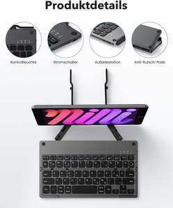 Mini Teclado bluetooth InalMbrico Plegable Azerty Foldable Keyboard Mini Folding bluetooth Keyboard With Magnetic <b>Stand</b> - Product Image 5