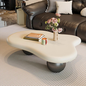 Tavolino da Caffè in Legno Moderno Minimalista Lussuoso Unico Elegante Ecologico Bianco Nuvola <span class=keywords><strong>Arredamento</strong></span> Soggiorno - Product Image 2