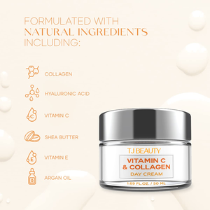 Crème OEM à la vitamine C et au collagène avec du rétinol et de l'acide hyaluronique, hydratant anti-âge jour et nuit, éclaircissant pour la peau, visage et corps - Product Image 2
