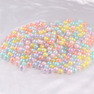 Cuentas redondas acrílicas de 8 mm con revestimiento UV, cuentas sueltas coloridas para hacer pulseras, suministros para hacer joyería DIY - Product Image 3