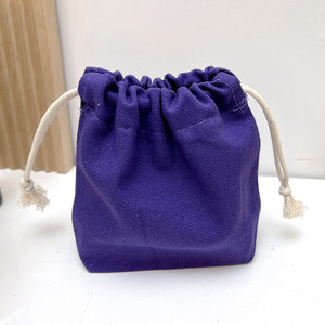 Sacs de maquillage en toile de couleur unie pochette à cordon <span class=keywords><strong>minimaliste</strong></span> moderne cosmétiques et organisateur de clés sac de rangement portable en gros - Product Image 5