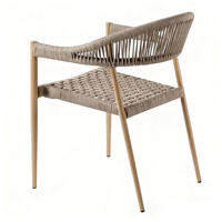 Chaises de jardin modernes en rotin tressé noir pour l'extérieur