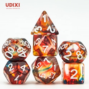 Para Udixi Logo personalizable Mazmorras y dragones en forma poliédrica Juego de dados RPG de resina Esmalte Rojo Dados de resina de <span class=keywords><strong>color</strong></span> personalizado - Product Image 1
