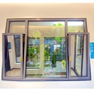 Diseño moderno personalizado inclinación giro ventana persiana aislamiento térmico impermeable insonorizado aluminio abatible roto puente fábrica - Product Image 3