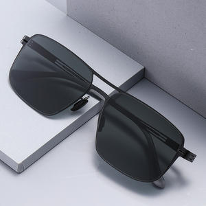 Ks-3820 Lunettes de soleil polarisées pour hommes, monture carrée en métal, protection UV400, type 3 lentilles, pour la protection solaire en extérieur - Product Image 5