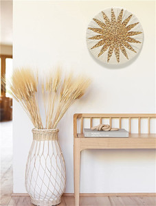 Décoration murale naturelle pour salon hommes modernes meilleure vente maison verte <span class=keywords><strong>salle</strong></span> <span class=keywords><strong>de</strong></span> <span class=keywords><strong>bain</strong></span> boules <span class=keywords><strong>de</strong></span> rotin en bambou transitionnel japonais - Product Image 4