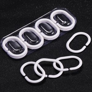 Plástico ABS PP PS Cortina <span class=keywords><strong>de</strong></span> ducha anillos ganchos para <span class=keywords><strong>baño</strong></span> ducha ventana varilla (12 paquetes, blanco) - Product Image 5