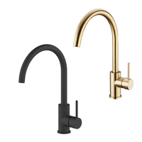 Robinet de cuisine ZOYUE en acier inoxydable 304 finition dorée, à poser sur plan, eau chaude et froide, col de cygne, vente en gros usine