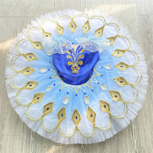 Tutú de Ballet Azul Degradado con Pedrería de Pavo Real, Tutú de Ballet Profesional para la Hija del Faraón, Disfraz de Ballet Le Corsaire - Product Image 4