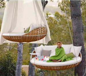 Mobilier d'extérieur en rotin rond en osier chaud Jardin <span class=keywords><strong>suspendu</strong></span> nid aile <span class=keywords><strong>lit</strong></span> <span class=keywords><strong>de</strong></span> <span class=keywords><strong>soleil</strong></span> nouveau design extérieur <span class=keywords><strong>lit</strong></span> <span class=keywords><strong>de</strong></span> repos double - Product Image 1