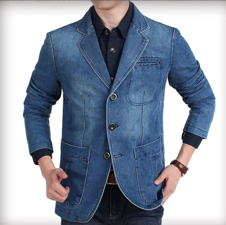Spring and autumn new denim suit men's casual loose large size youth denim jacket