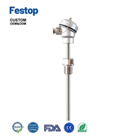 Transmetteur de température monté sur tête Pt100 4-20mA USB OEM/ODM IP68 Sonde en acier inoxydable Longueur personnalisable