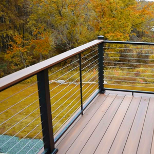 High Quality Vertical Exterior <strong>Iron</strong> <strong>Railing</strong> <strong>Rod</strong> Balustrades Fence with Modern Design Cable <strong>Railing</strong> - Product Image 2