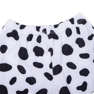 Wholesale 220g Rib Knitted New Boutique Long Leg <b>Flared</b> Printing Baby Girl Bell Pant Ruffle Hem Casual Cow Print <b>Kids</b> Pants - Product Image 3