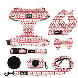 맞춤형 크리스마스 개 하네스 세트 통기성 폴리에스터 Correa Para Perros 애완 동물 용품 공급 업체의 맞춤형 크리스마스 하네스 - Product Image 3