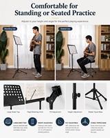 Pupitre de musique professionnel moderne pliable, étanche et multifonctionnel en acier au carbone épaissi, support de partition réglable sur trépied de bureau