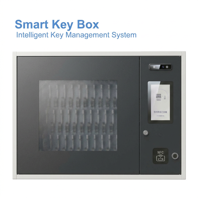 40 Key Slots Smart Key Cabinet RFID Key Control Safe Box Electronic Key Management System Wall-Mounted NFC Fingerprint Face