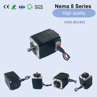 Petit moteur pas à pas NEMA 8, 1,8 degré, 0,022 Nm, 5,28 V, 0,6 A, 60 g, léger, large plage de température (-40 à 100 °C), certifié CE RoHS