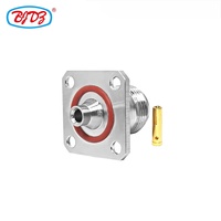 Connecteur coaxial RF de type N femelle à bride pour montage sur panneau de châssis, 4 trous, 25,4 mm * 25,4 mm, soudure, RG141, RG402, directement de l'usine