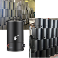 Chauffe-eau électrique 12l double paroi 304 de qualité alimentaire, seau à thé noir avec robinet en métal