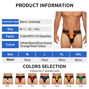 String double lacé personnalisé en 95% coton et 5% élasthanne, sous-vêtements pour hommes gays, design en U tricoté, jockstrap sexy pour hommes - Product Image 3