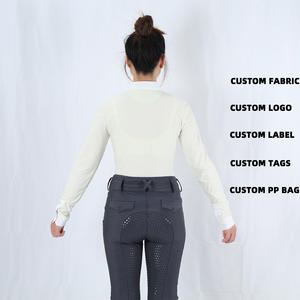 Mochila ecuestre única ARLAN para mujer, camisa de polo ecuestre de manga larga, ropa ecuestre - Product Image 2