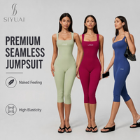Combinaison de yoga sans couture SIYUAI Premium Naked Feeling pour femme, combinaison de sport une pièce, haute élasticité, logo personnalisé, vêtements de sport