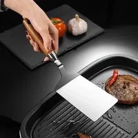 Ensemble de spatules professionnelles, tourneur de hamburger à crêpes en acier inoxydable surdimensionné, grattoir à plaque chauffante, outils de cuisson, décor de gâteau