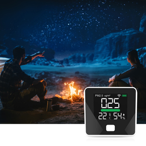 Détecteur de qualité de l'air de bureau avec écran LED, batterie rechargeable 1000 mAh, moniteur de poussière PM2.5, ventilateur intégré, application Tuya Wifi, OEM - Product Image 5