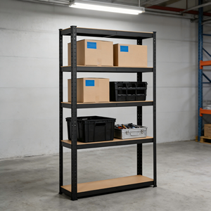 מדפי מתכת קלים מתכווננים מפלדה MDF, מדפים מגולוונים בעלי <span class=keywords><strong>5</strong></span> שכבות, מדפי מתכת למוסך, מדפי תצוגה מפלדה לבית - Product Image 3