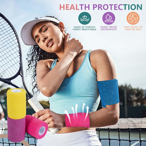 Venda cohesiva no tejida OEM, cinta autoadherente transpirable <span class=keywords><strong>para</strong></span> béisbol, soporte envolvente suave, cinta de agarre deportiva <span class=keywords><strong>para</strong></span> protección deportiva - Product Image 6