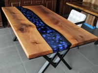 Vente chaude rivière résine époxy Table à manger meubles en bois faits à la main pour la décoration intérieure pour cuisine hôtel maison Bar entrepôt utilisation