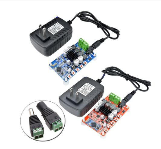 TDA7492P 2x50W Amplifier Board Digital Audio Receiver Module+12V 2A Power Adapter+Male Female Converter Connector