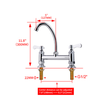 Robinet de cuisine à double poignée en acier inoxydable SUS304, fixation large, avec fonctions de détection, pour éviers de cuisine - Nouveauté 2026