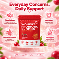 Gummies Probiotiques OEM pour Femmes, 60 Unités, 5 Milliards de UFC, Saveur Canneberge, pour le Soutien de l'Équilibre de la Flore Intestinale