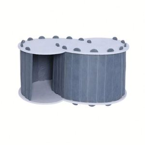 Grand lit tunnel pour chat pour 2 chats d'intérieur nid d'hiver respirant pour animaux de compagnie avec 2 trous Style moderne pour cachette de bureau - Product Image 1