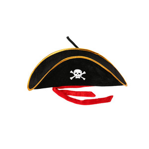 Accesorios de Disfraces para Halloween, <span class=keywords><strong>Sombrero</strong></span> de Capitán <span class=keywords><strong>Pirata</strong></span> del Caribe, Phnom Penh, con Correa Roja y Calavera - Product Image 3